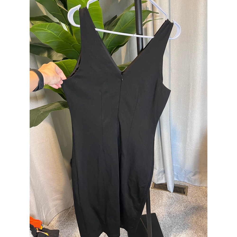White House Black Market Aura Collection Black V-Neck Sheath Dress Womens 10 - Picture 3 of 4